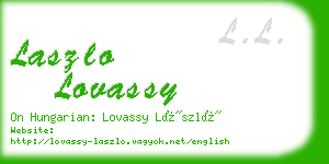 laszlo lovassy business card